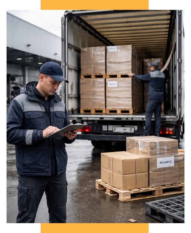 Доставка грузов из Беларуси от 16100 р. логистика СетСервис-Прт